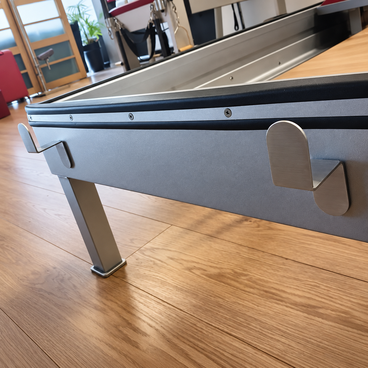 Short Box Pole Holder installed on a Pilates Reformer