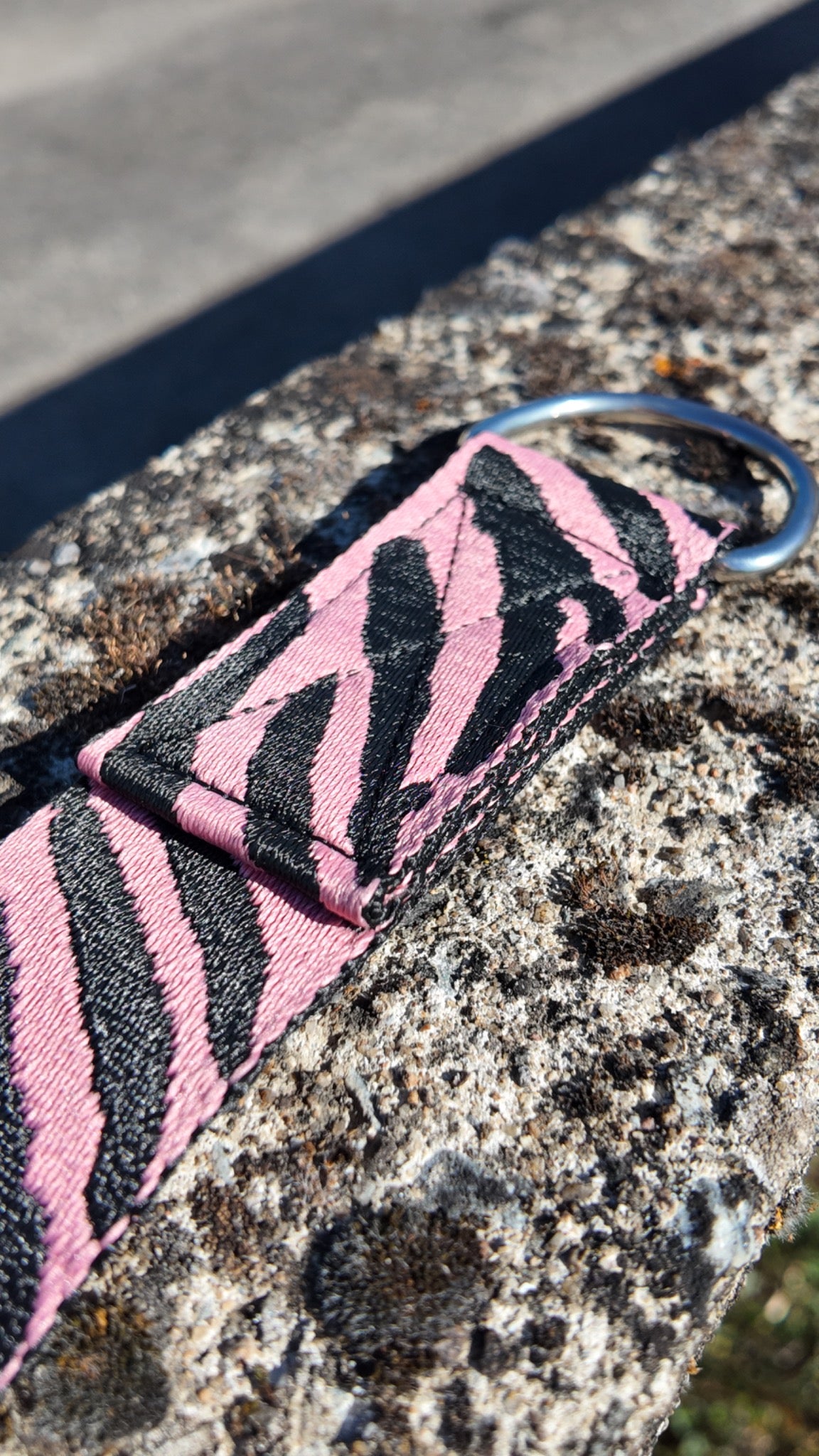 Zebra Head Strap pink and black detail – Archival Custom Shop