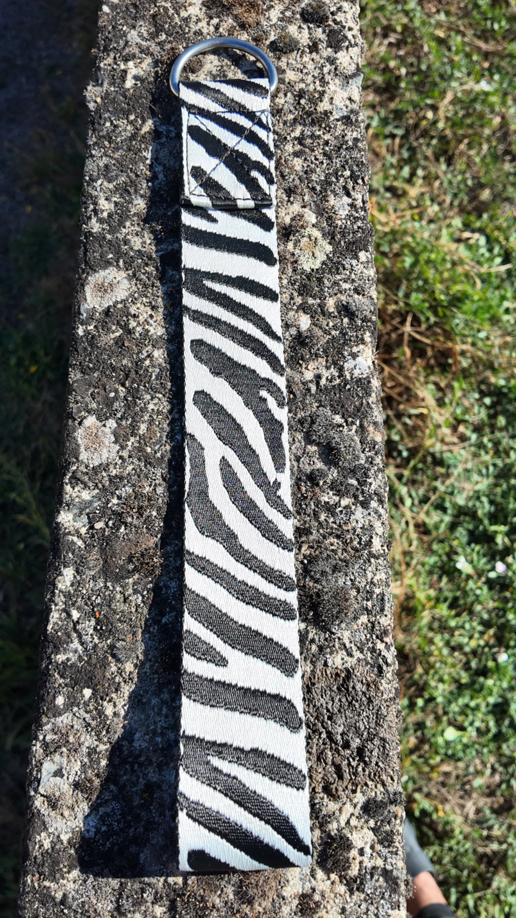 Zebra Head Strap white and black full view – Archival Custom Shop