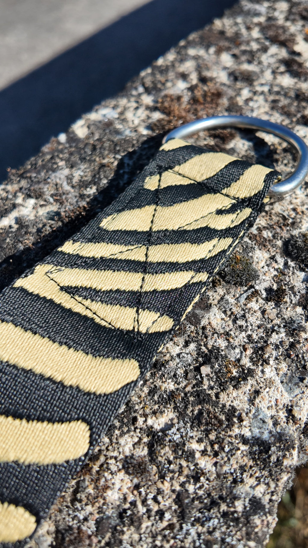 Zebra Head Strap yellow and black detail – Archival Custom Shop
